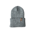 Gray Ribbed Knit Hat - Adult Small
