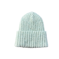 Light Teal Ribbed Knit Hat - Adult Large