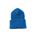 Blue Ribbed Knit Hat - Adult Small