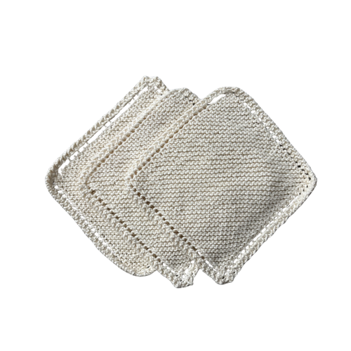 Knit Cotton Dishcloth - Set of 3